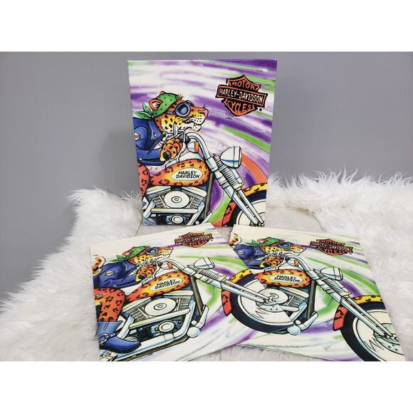 Harley Davidson Motorcycles 3 Ring Binder Trapper Keeper Vintage w/folders - Picture 1 of 8